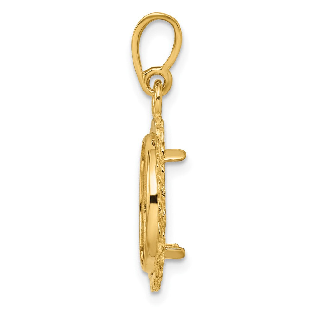 FJC Finejewelers 14 kt Yellow Gold Polished S Chain 13.0mm Prong Coin Bezel Pendant