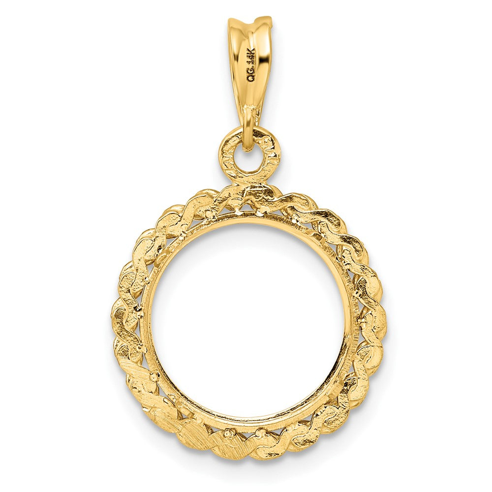 FJC Finejewelers 14 kt Yellow Gold Polished S Chain 13.0mm Prong Coin Bezel Pendant