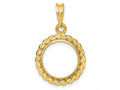 FJC Finejewelers 14 kt Yellow Gold Polished S Chain 13.0mm Prong Coin Bezel Pendant