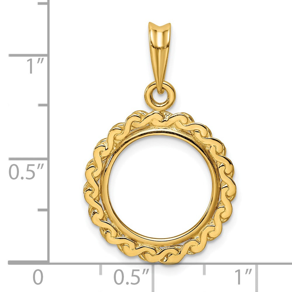 FJC Finejewelers 14 kt Yellow Gold Polished S Chain 14.0mm Prong Coin Bezel Pendant