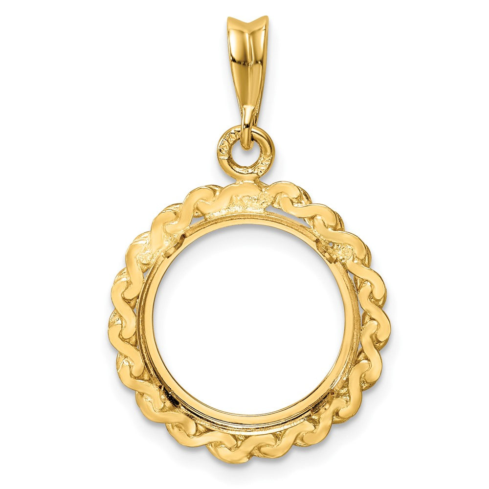 FJC Finejewelers 14 kt Yellow Gold Polished S Chain 14.0mm Prong Coin Bezel Pendant