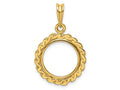 FJC Finejewelers 14 kt Yellow Gold Polished S Chain 14.0mm Prong Coin Bezel Pendant