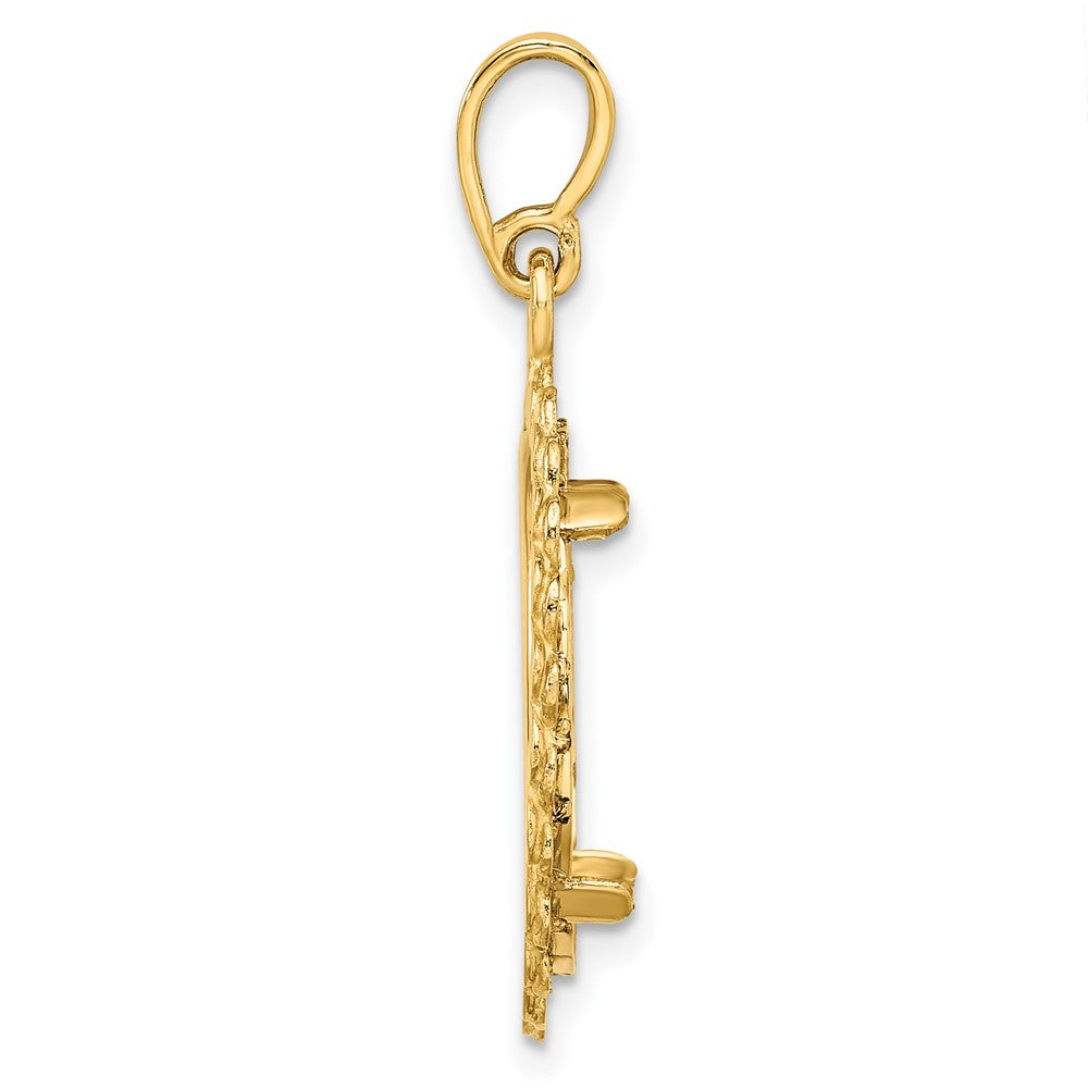 FJC Finejewelers 14 kt Yellow Gold Polished S Chain 16.5mm Prong Coin Bezel Pendant