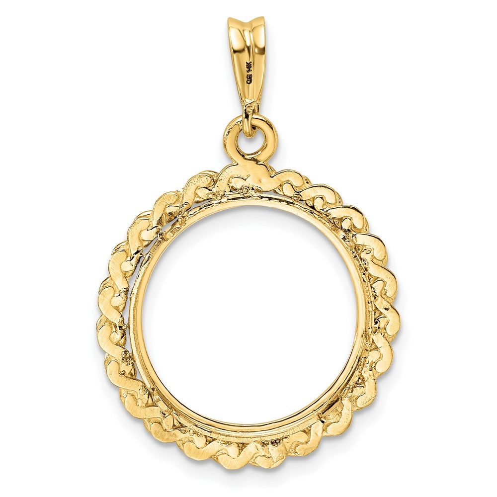 FJC Finejewelers 14 kt Yellow Gold Polished S Chain 16.5mm Prong Coin Bezel Pendant