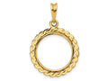 FJC Finejewelers 14 kt Yellow Gold Polished S Chain 16.5mm Prong Coin Bezel Pendant