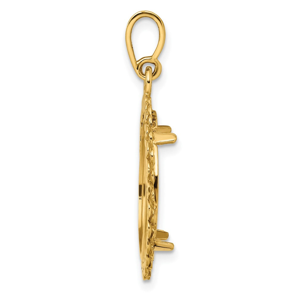 FJC Finejewelers 14 kt Yellow Gold Polished S Chain 17.8mm Prong Coin Bezel Pendant