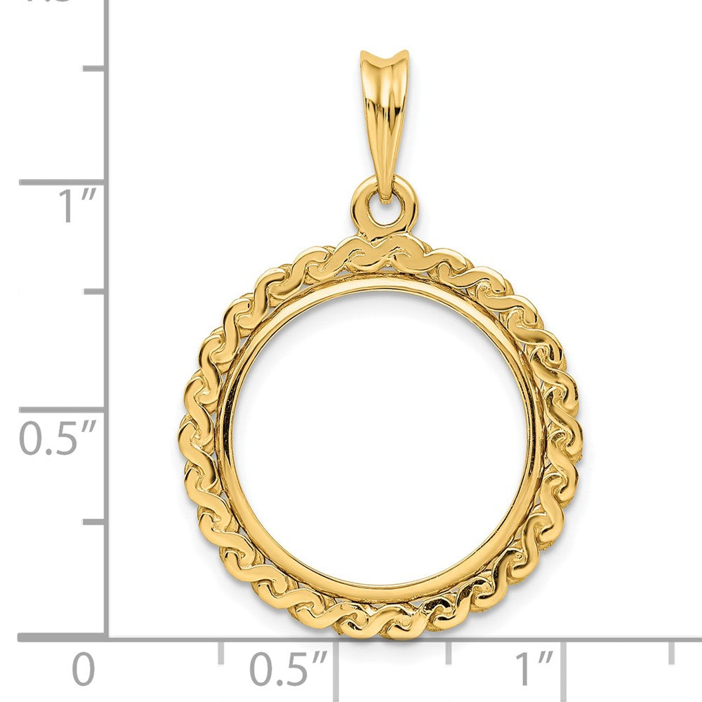 FJC Finejewelers 14 kt Yellow Gold Polished S Chain 17.8mm Prong Coin Bezel Pendant