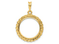 FJC Finejewelers 14 kt Yellow Gold Polished S Chain 17.8mm Prong Coin Bezel Pendant
