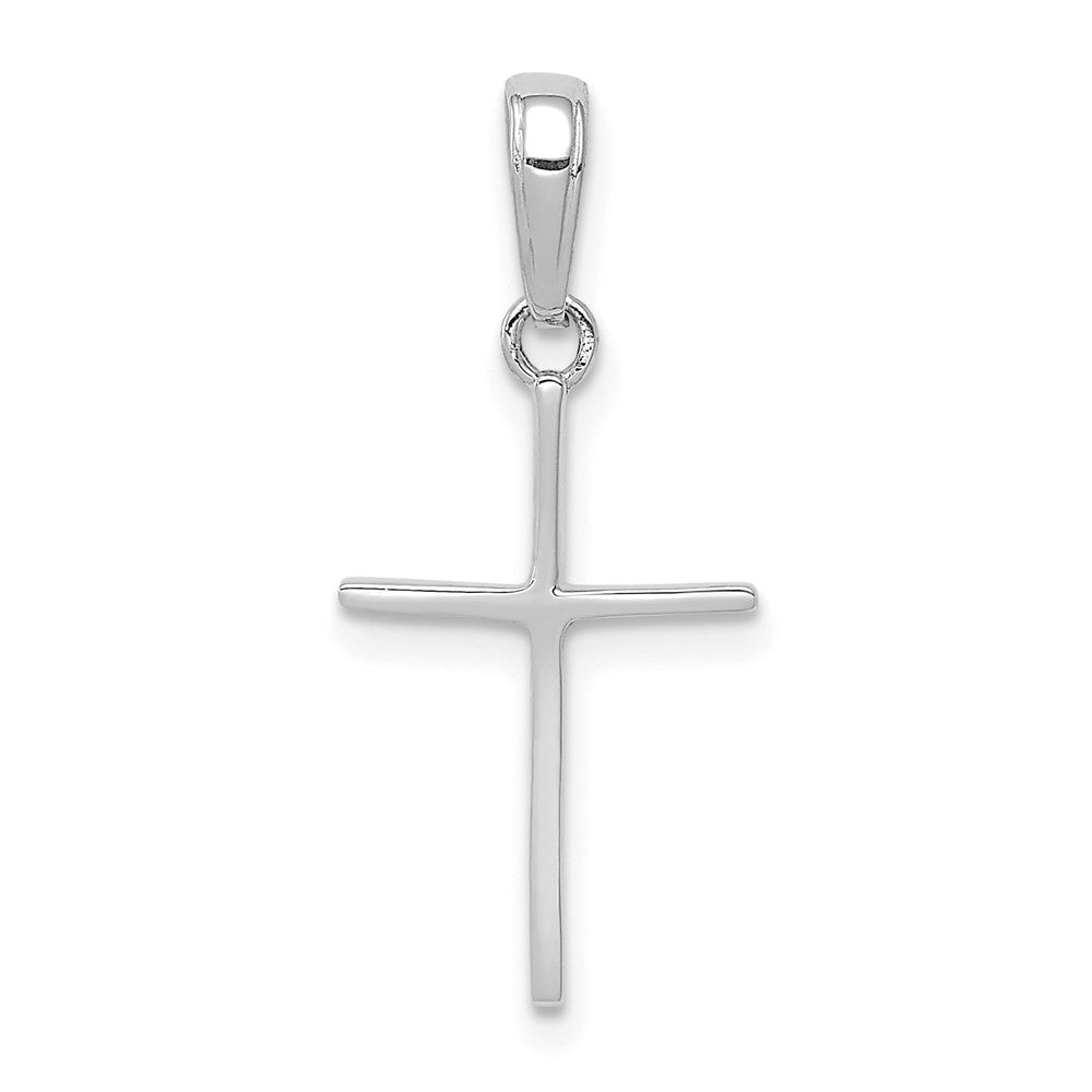 FJC Finejewelers 14 kt White Gold Themed Polished Cross Charm 24.3 mm x 10.8 mm