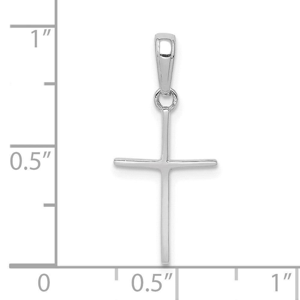 FJC Finejewelers 14 kt White Gold Themed Polished Cross Charm 24.3 mm x 10.8 mm