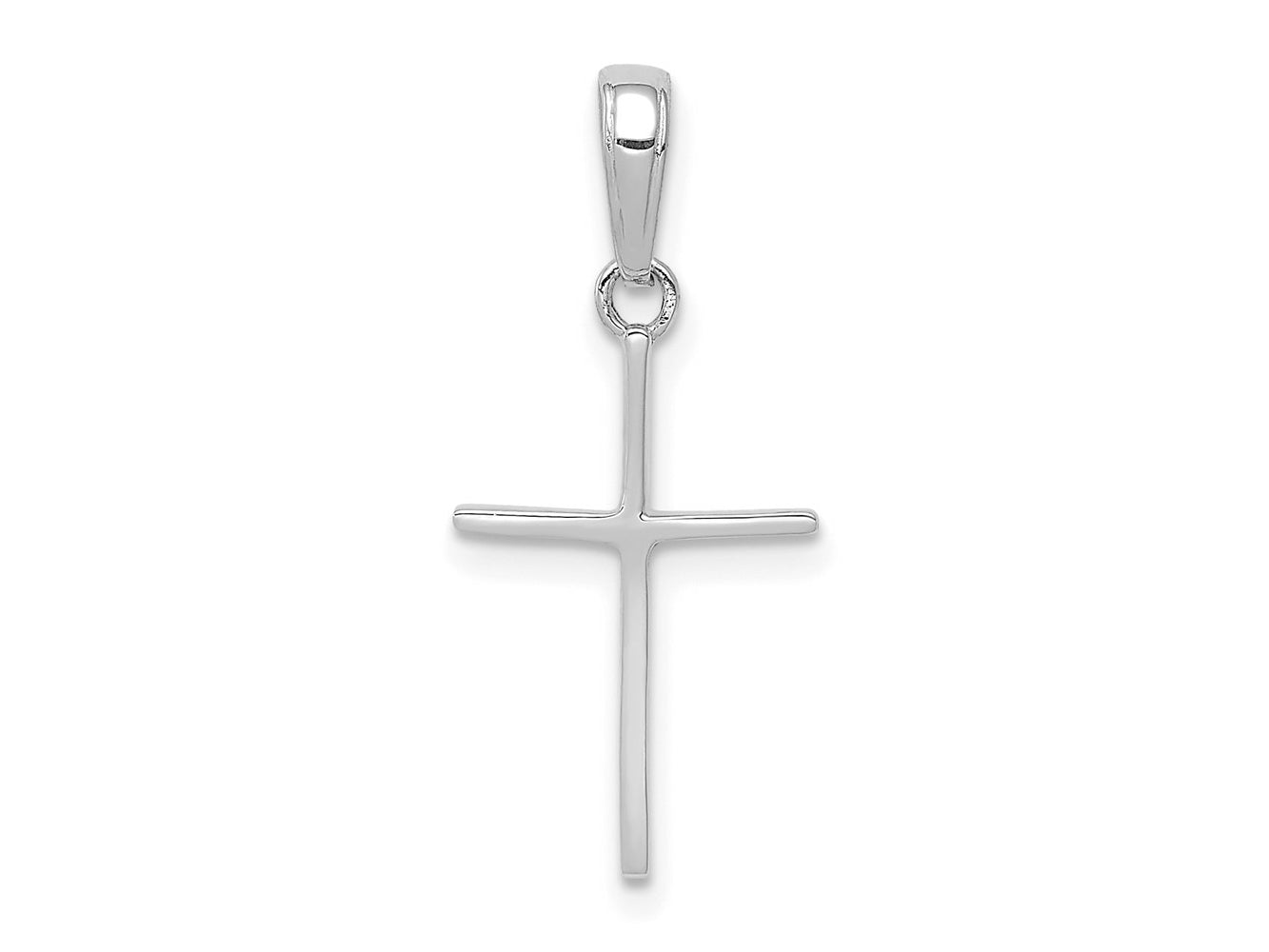 FJC Finejewelers 14 kt White Gold Themed Polished Cross Charm 24.3 mm x 10.8 mm