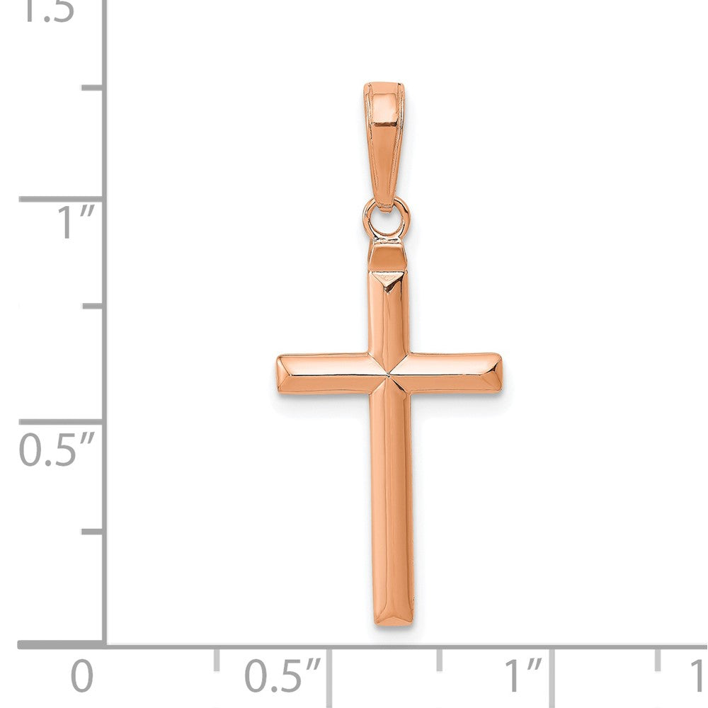 FJC Finejewelers 14 kt Rose Gold Themed Reversible Latin Cross Charm 28 mm