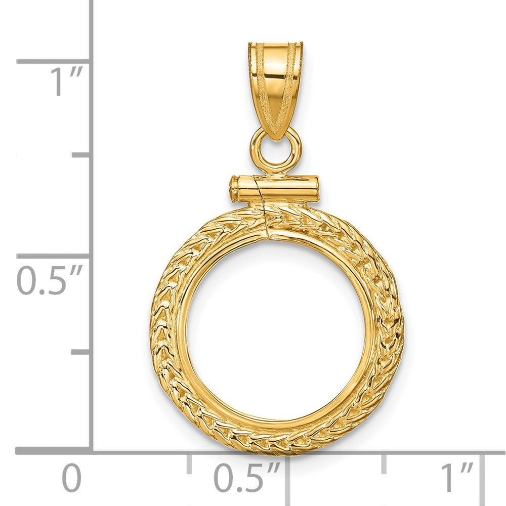 FJC Finejewelers 14 kt Yellow Gold Foxtail Chain 13.0mm x 1.1mm Screw Top Coin Bezel Pendant