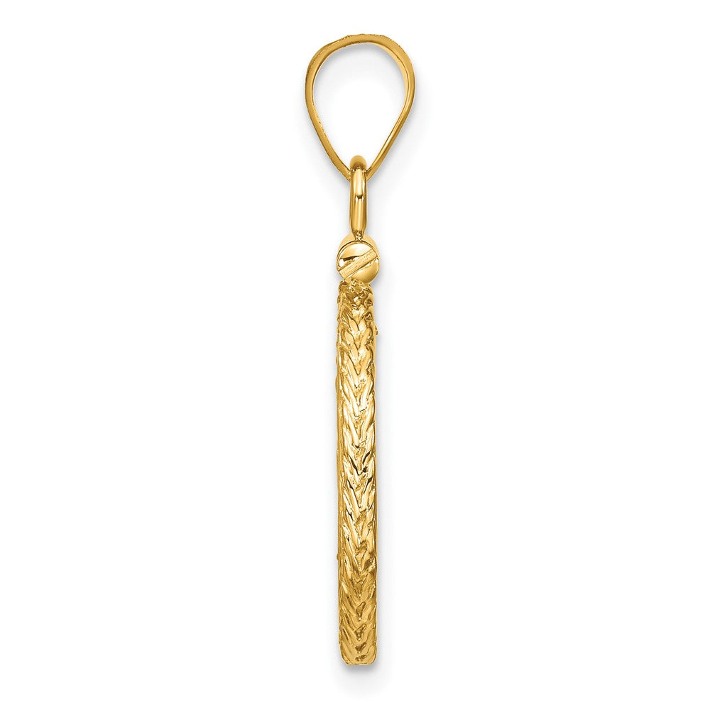 FJC Finejewelers 14 kt Yellow Gold Foxtail Chain 13.0mm x 1.1mm Screw Top Coin Bezel Pendant