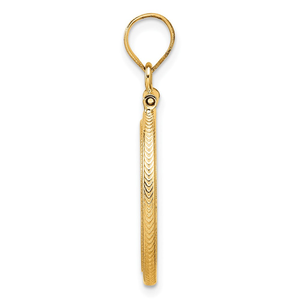 FJC Finejewelers 14 kt Yellow Gold Foxtail Chain 16.5mm x 1.35mm Screw Top Coin Bezel Pendant