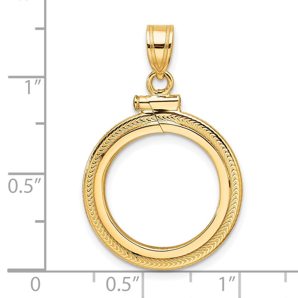 FJC Finejewelers 14 kt Yellow Gold Foxtail Chain 16.5mm x 1.35mm Screw Top Coin Bezel Pendant
