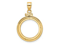 FJC Finejewelers 14 kt Yellow Gold Foxtail Chain 16.5mm x 1.35mm Screw Top Coin Bezel Pendant