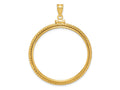FJC Finejewelers 14 kt Yellow Gold Foxtail Chain 34.2mm x 2.85mm Screw Top Coin Bezel Pendant