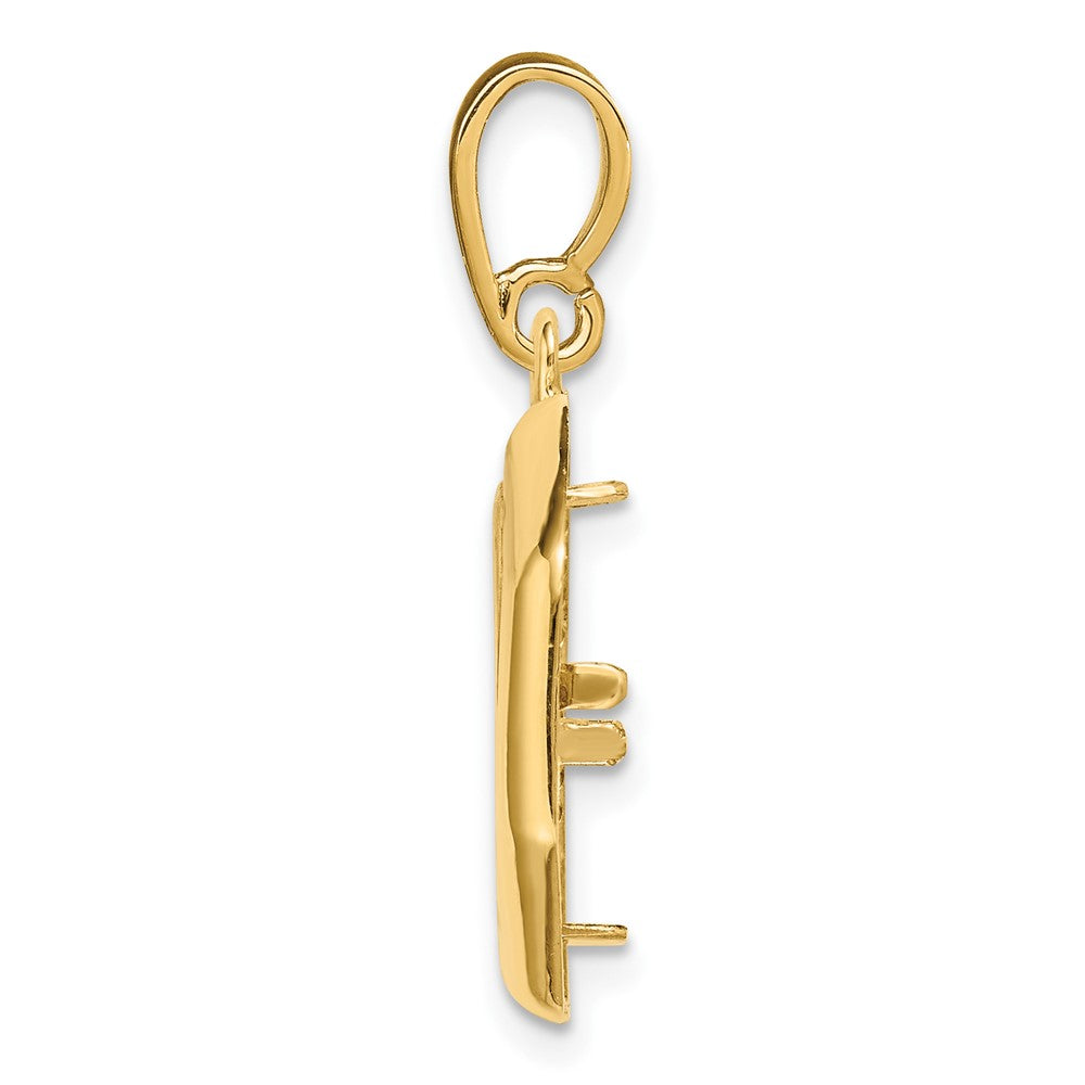 FJC Finejewelers 14 kt Yellow Gold Polished Octagonal 13.0mm Prong Coin Bezel Pendant