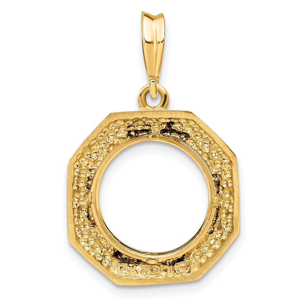 FJC Finejewelers 14 kt Yellow Gold Polished Octagonal 13.0mm Prong Coin Bezel Pendant