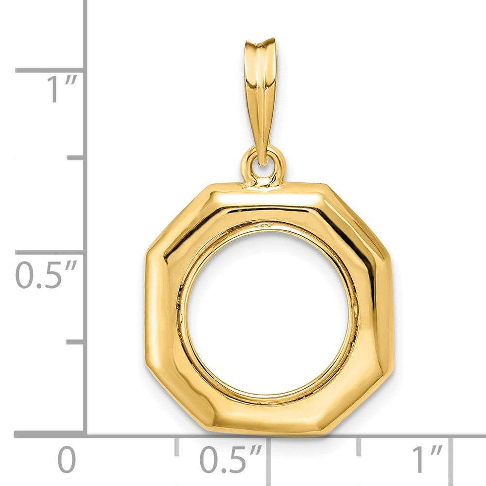 FJC Finejewelers 14 kt Yellow Gold Polished Octagonal 13.0mm Prong Coin Bezel Pendant