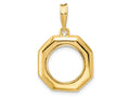 FJC Finejewelers 14 kt Yellow Gold Polished Octagonal 13.0mm Prong Coin Bezel Pendant