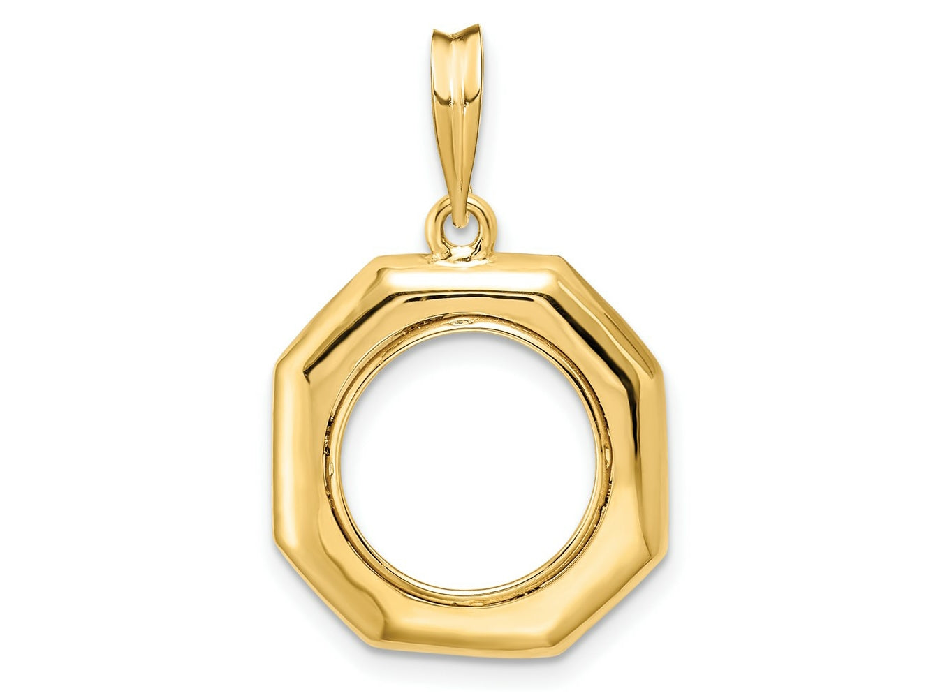 FJC Finejewelers 14 kt Yellow Gold Polished Octagonal 13.0mm Prong Coin Bezel Pendant