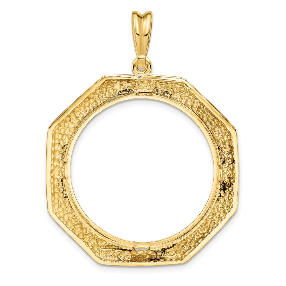 FJC Finejewelers 14 kt Yellow Gold Polished Octagonal 27.0mm Prong Coin Bezel Pendant