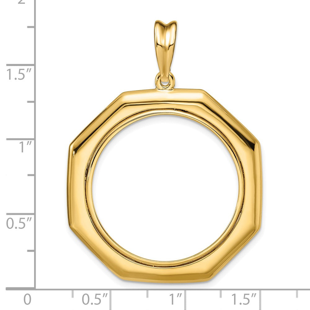 FJC Finejewelers 14 kt Yellow Gold Polished Octagonal 27.0mm Prong Coin Bezel Pendant