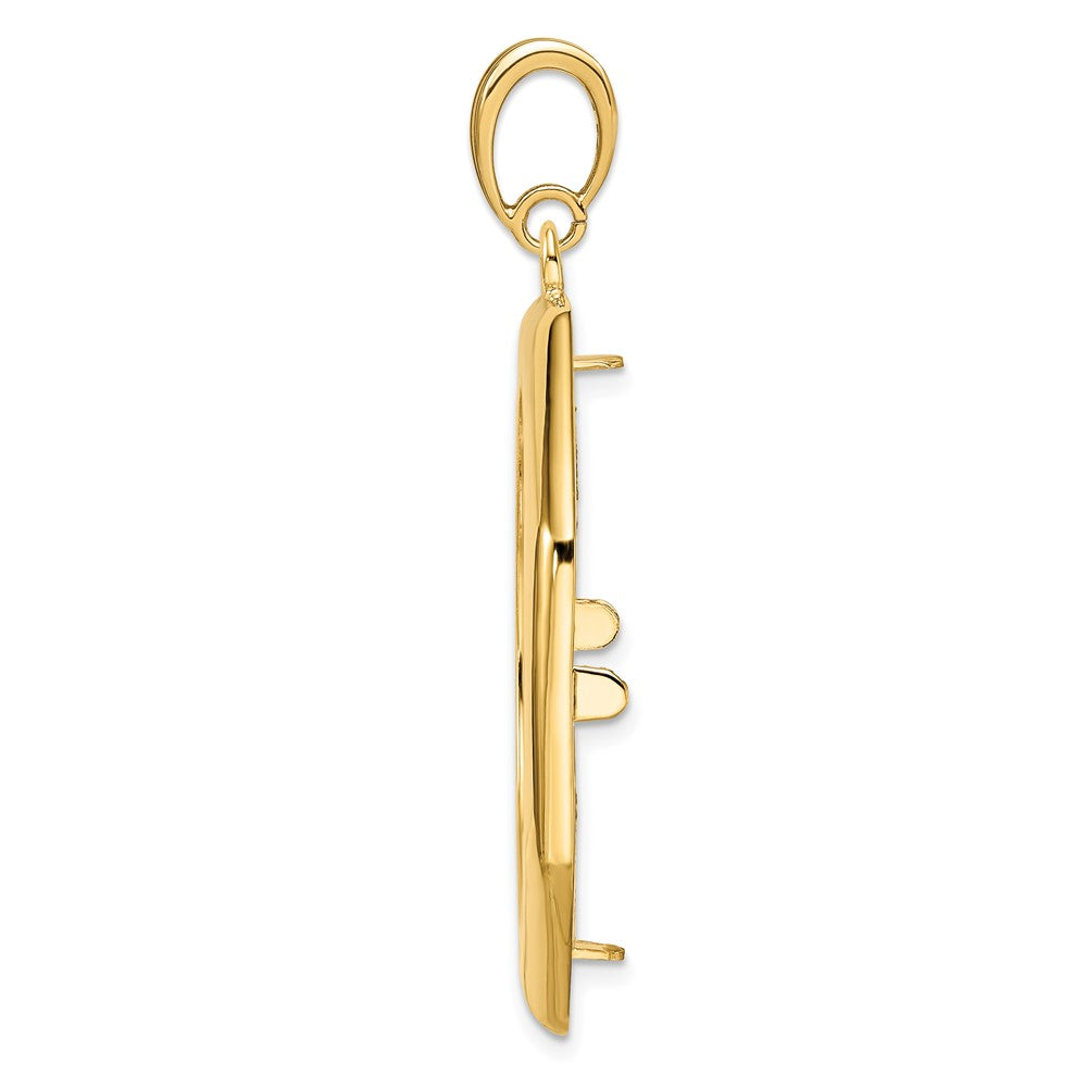 FJC Finejewelers 14 kt Yellow Gold Polished Octagonal 27.0mm Prong Coin Bezel Pendant