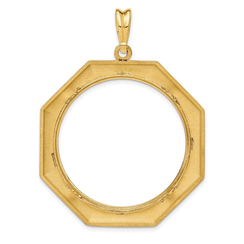 FJC Finejewelers 14 kt Yellow Gold Polished Octagonal 32.7mm Prong Coin Bezel Pendant