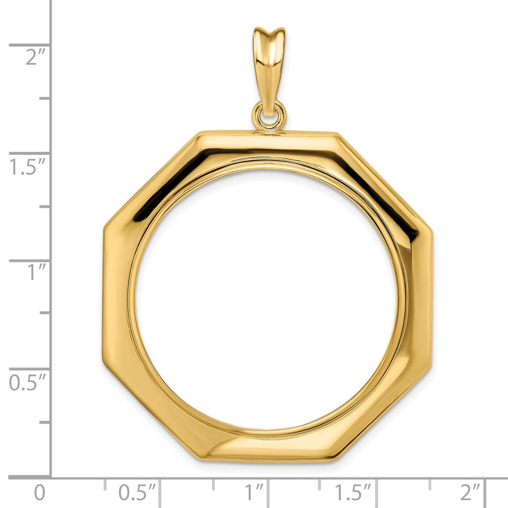 FJC Finejewelers 14 kt Yellow Gold Polished Octagonal 32.7mm Prong Coin Bezel Pendant