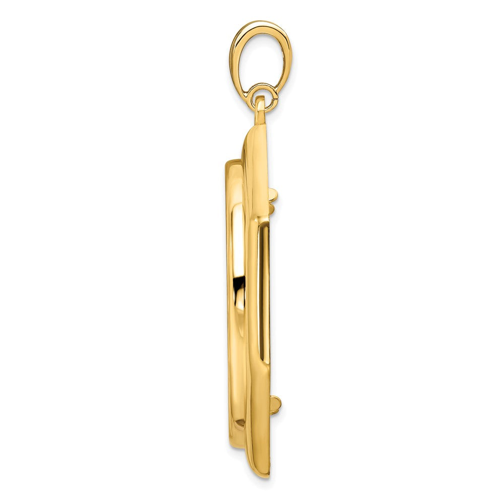 FJC Finejewelers 14 kt Yellow Gold Polished Octagonal 32.7mm Prong Coin Bezel Pendant
