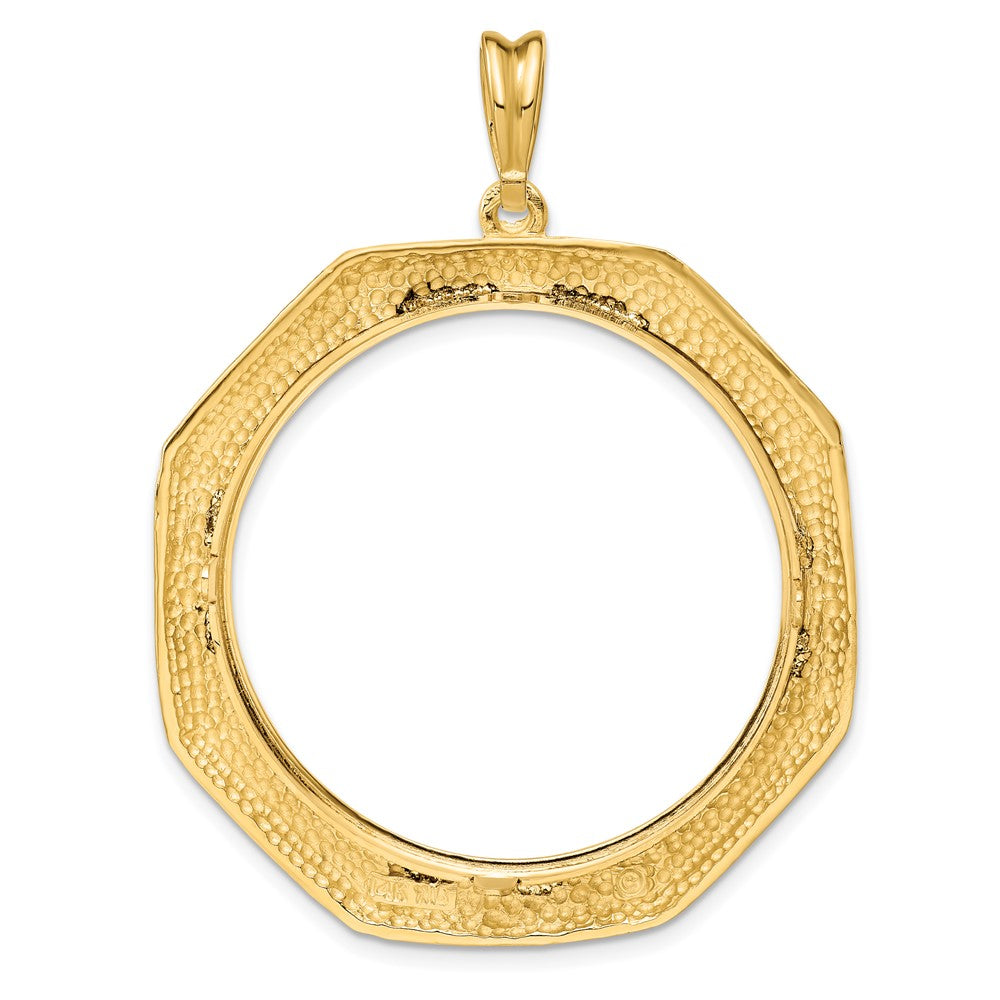 FJC Finejewelers 14 kt Yellow Gold Polished Octagonal 34.2mm Prong Coin Bezel Pendant