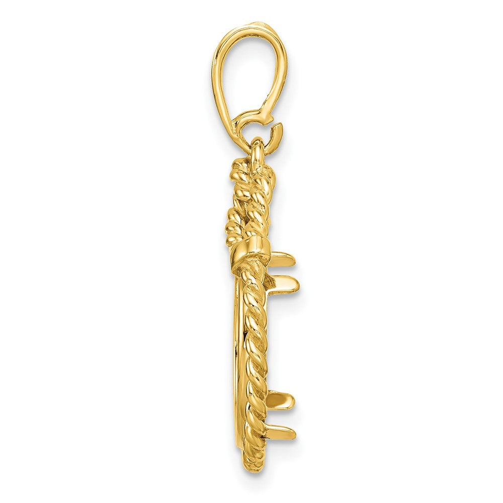 FJC Finejewelers 14 kt Yellow Gold Polished Western Rope 13.0mm Prong Coin Bezel Pendant