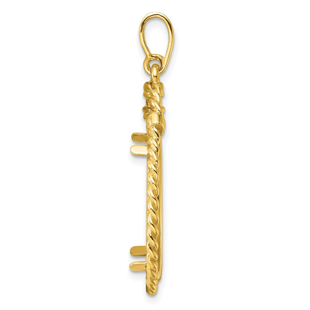 FJC Finejewelers 14 kt Yellow Gold Polished Western Rope 21.6mm Prong Coin Bezel Pendant