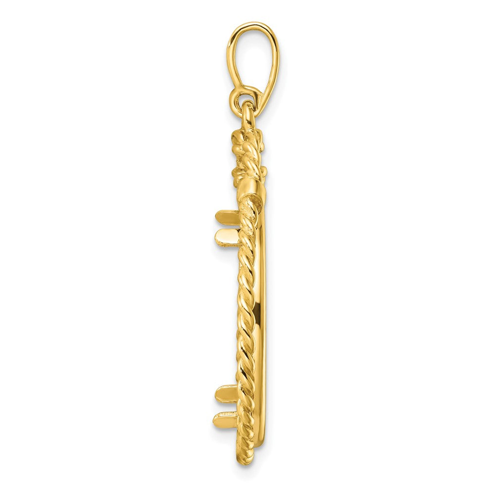 FJC Finejewelers 14 kt Yellow Gold Polished Western Rope 22.0mm Prong Coin Bezel Pendant
