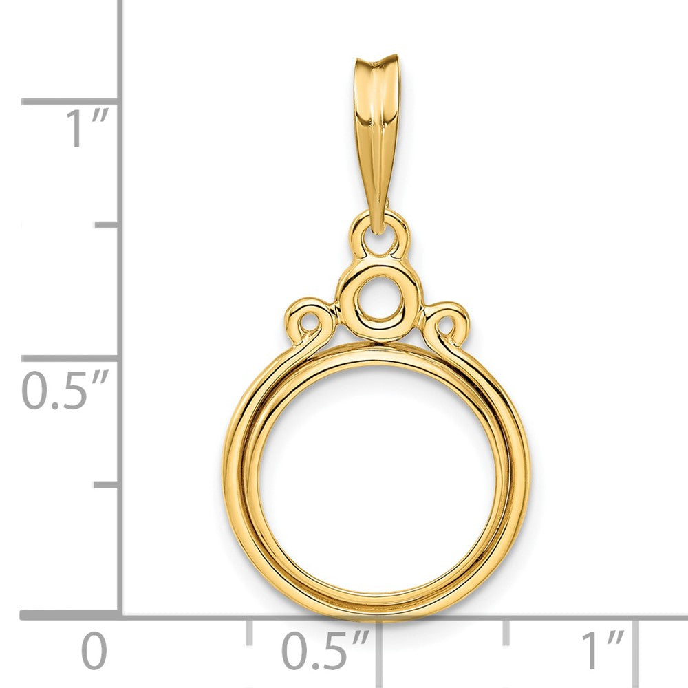 FJC Finejewelers 14 kt Yellow Gold Triple Circle Top 13.0mm Prong Coin Bezel Pendant