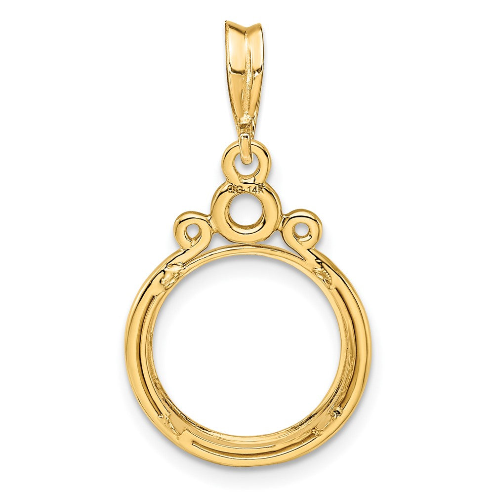 FJC Finejewelers 14 kt Yellow Gold Triple Circle Top 13.0mm Prong Coin Bezel Pendant