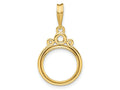FJC Finejewelers 14 kt Yellow Gold Triple Circle Top 13.0mm Prong Coin Bezel Pendant