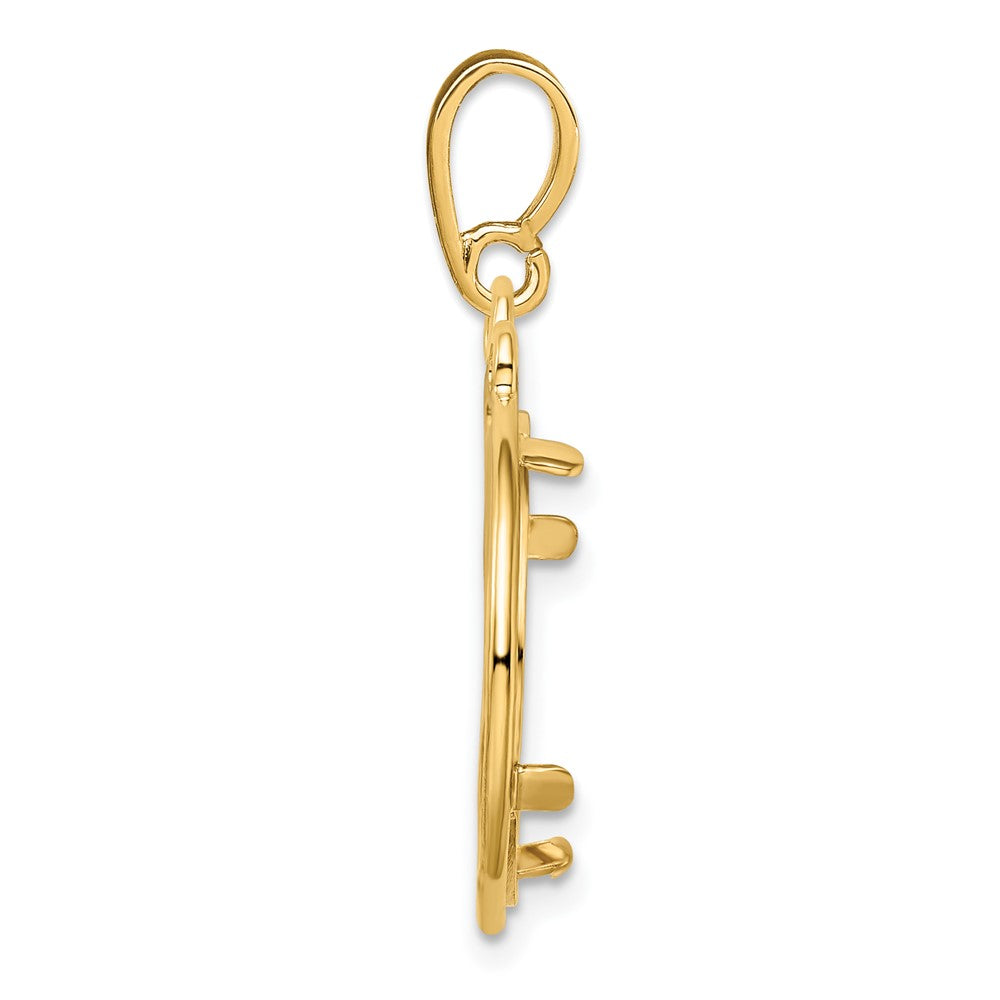 FJC Finejewelers 14 kt Yellow Gold Triple Circle Top 16.5mm Prong Coin Bezel Pendant
