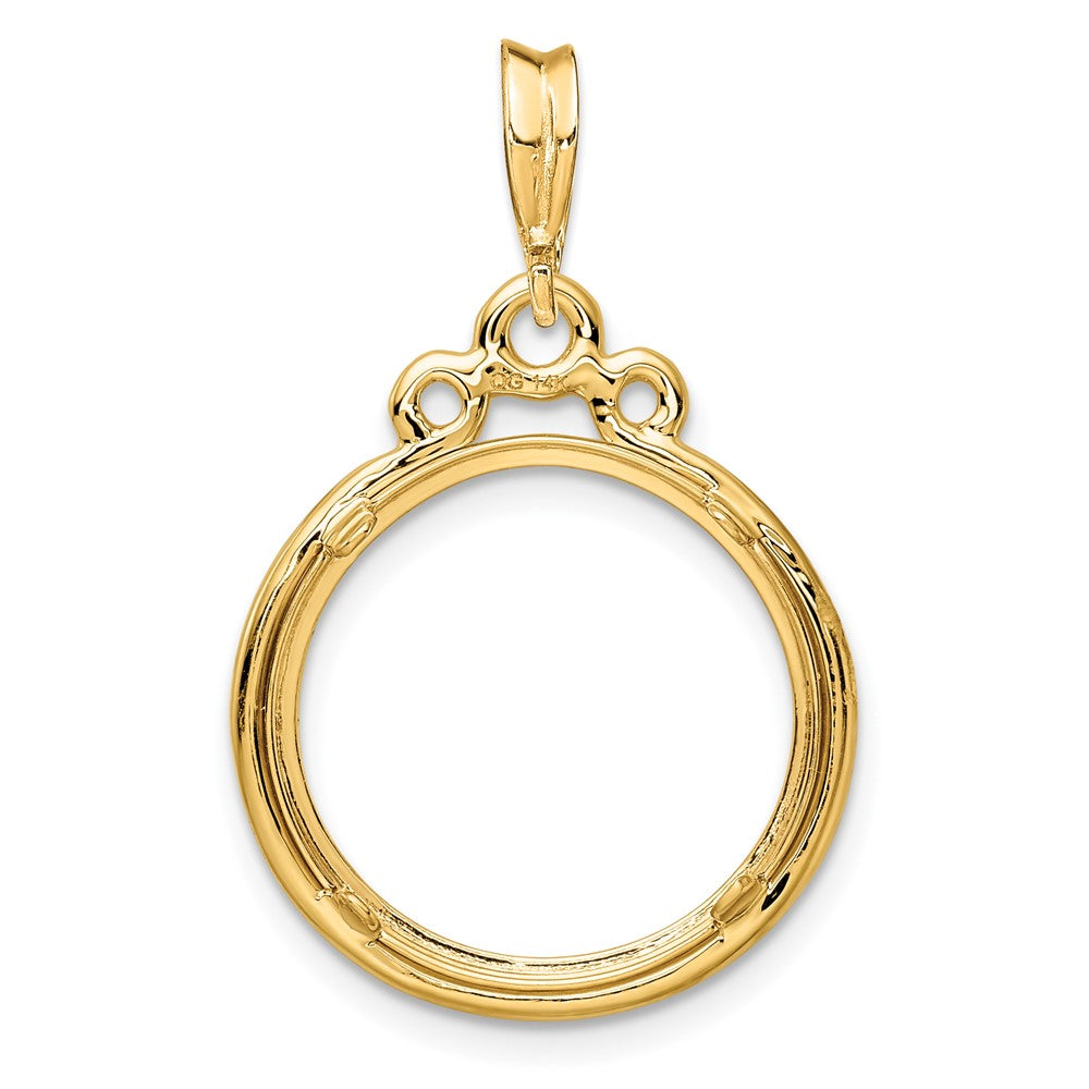 FJC Finejewelers 14 kt Yellow Gold Triple Circle Top 16.5mm Prong Coin Bezel Pendant