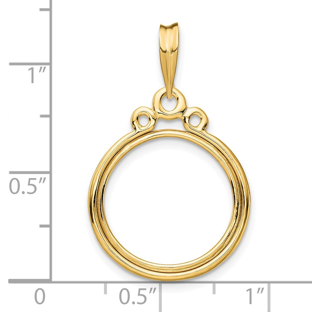 FJC Finejewelers 14 kt Yellow Gold Triple Circle Top 16.5mm Prong Coin Bezel Pendant