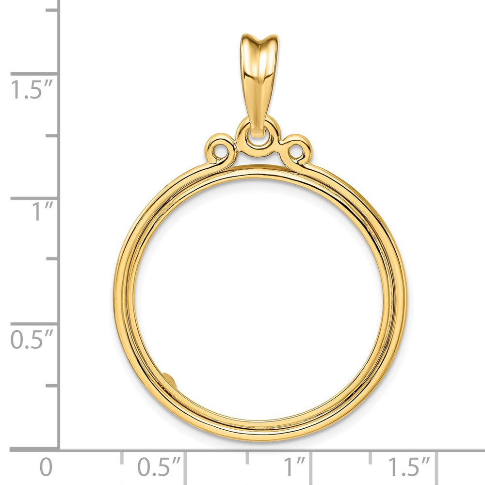 FJC Finejewelers 14 kt Yellow Gold Triple Circle Top 27.0mm Prong Coin Bezel Pendant
