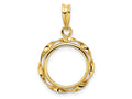 FJC Finejewelers 14 kt Yellow Gold Hand Twisted Ribbon 14.0mm Prong Coin Bezel Pendant