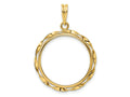 FJC Finejewelers 14 kt Yellow Gold Hand Twisted Ribbon 21.6mm Prong Coin Bezel Pendant