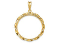 FJC Finejewelers 14 kt Yellow Gold Hand Twisted Ribbon 27.0mm Prong Coin Bezel Pendant