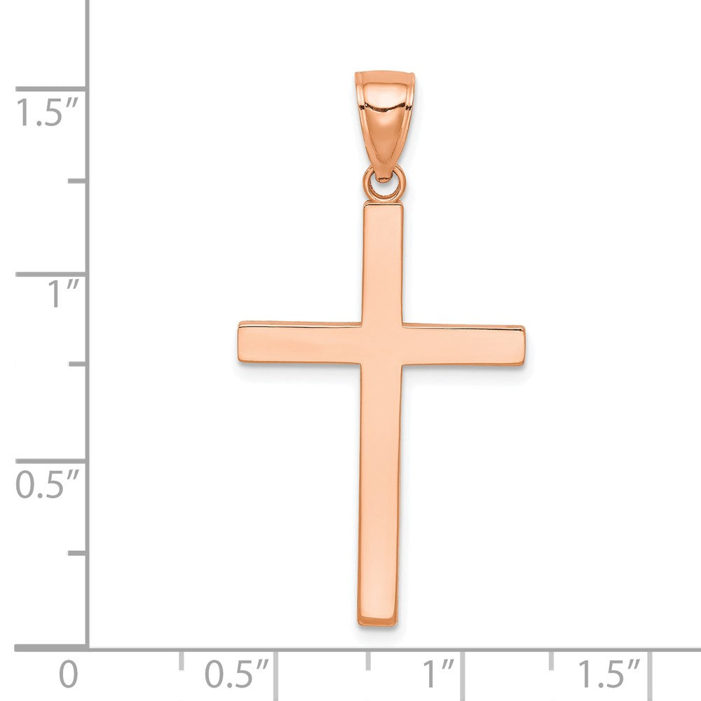 FJC Finejewelers 14 kt Rose Gold Themed Stick Cross Charm 38 mm x 19.5 mm