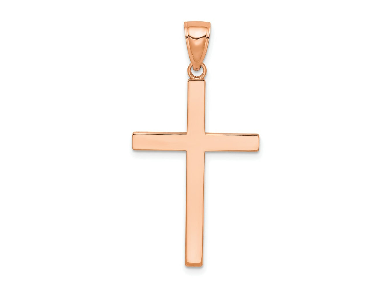FJC Finejewelers 14 kt Rose Gold Themed Stick Cross Charm 38 mm x 19.5 mm
