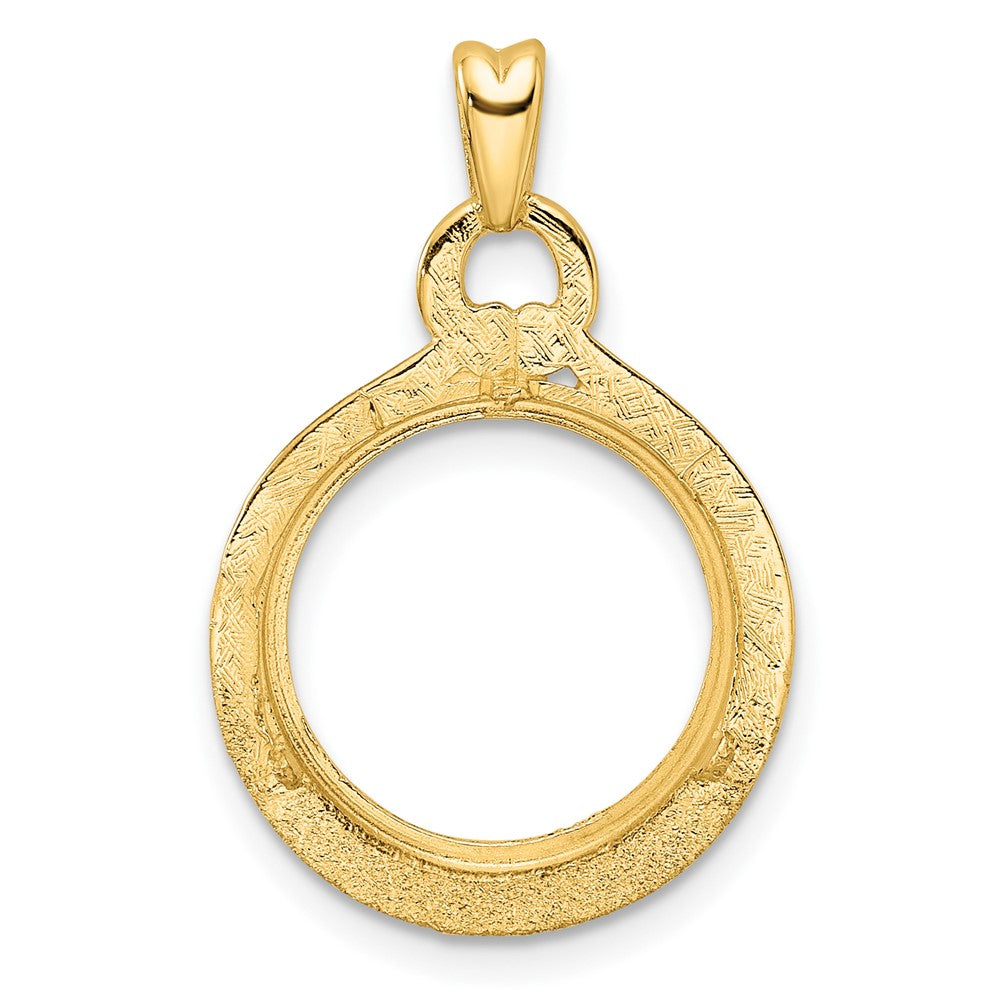 FJC Finejewelers 14 kt Yellow Gold Polished Loop and Knot 14.0mm Prong Coin Bezel Pendant